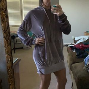 Women’s lavender velour hoodie dress
